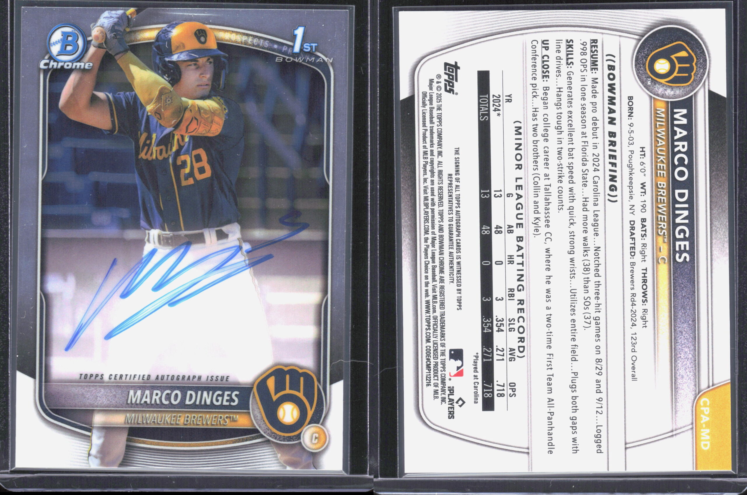 Marco Dinges 2025 Bowman Chrome
