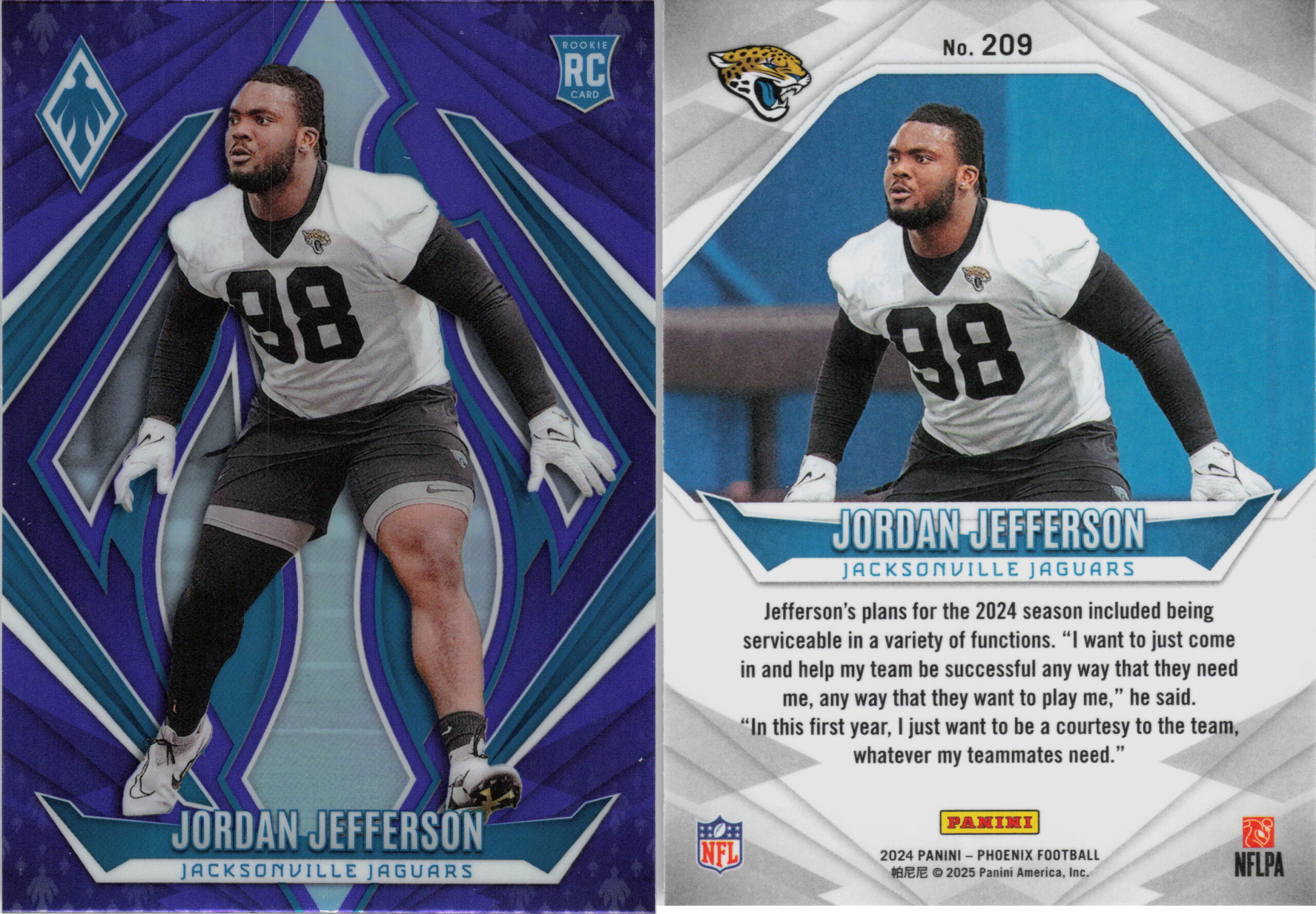 Jordan Jefferson 2024 Panini Phoenix