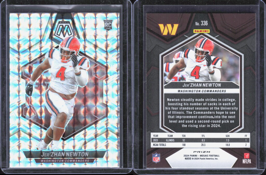 Jer'Zhan Newton Football Cards | Grumpy Dad Cards