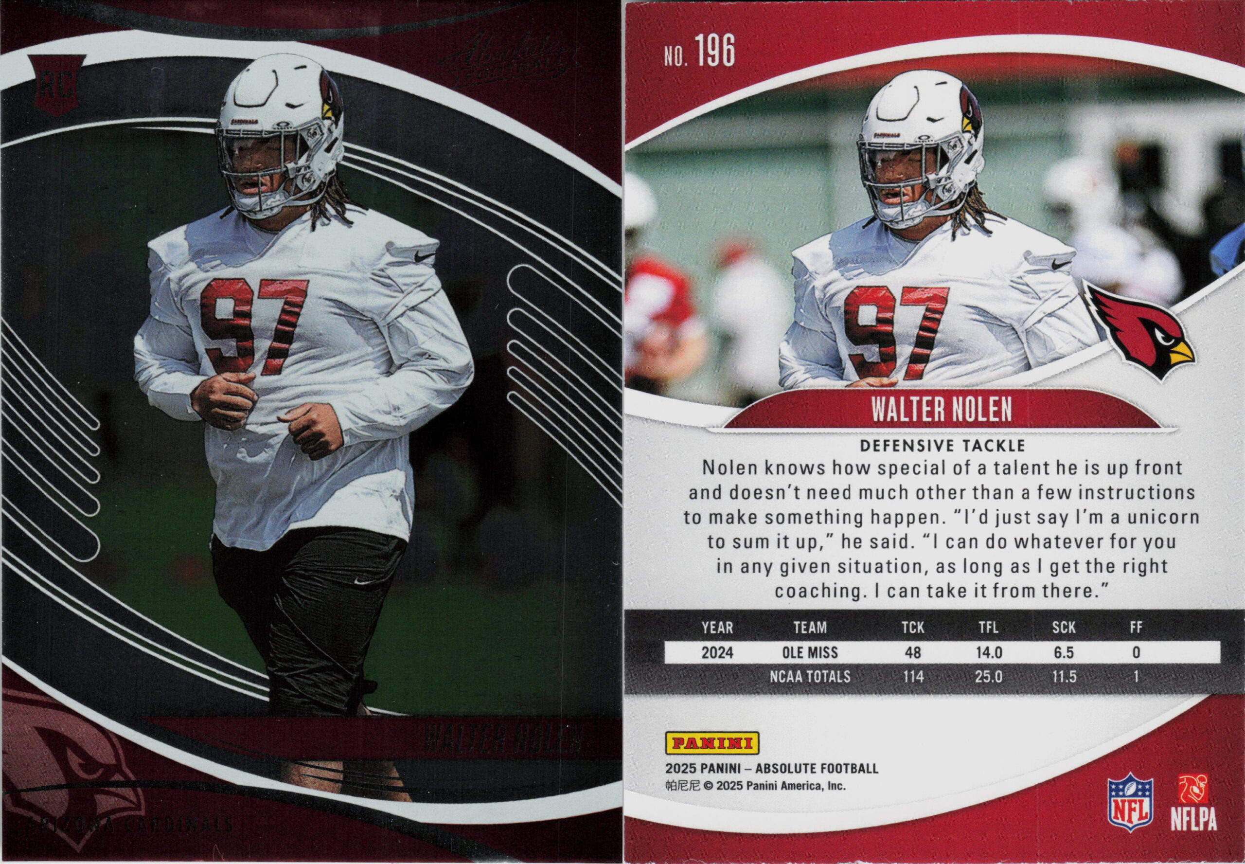 Walter Nolen card
