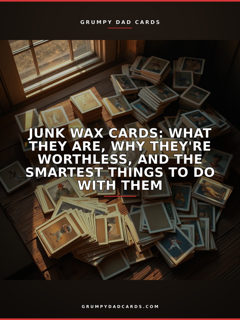 Featured image for "Junk Wax Cards: What They Are, Why They're Worthless, and the Smartest Things To Do With Them" - Grumpy Dad Cards