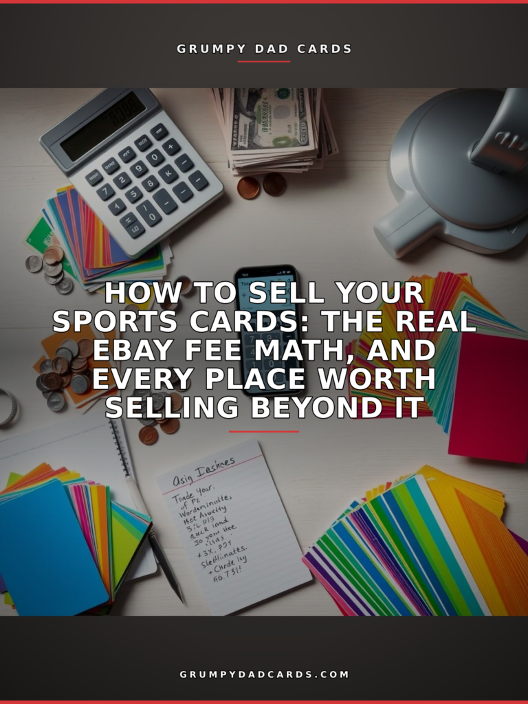 Featured image for "How to Sell Your Sports Cards: The Real eBay Fee Math, and Every Place Worth Selling Beyond It" - Grumpy Dad Cards